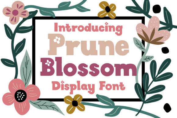 Prune Blossom: Elevate Your Brand with a Floral Theme Font